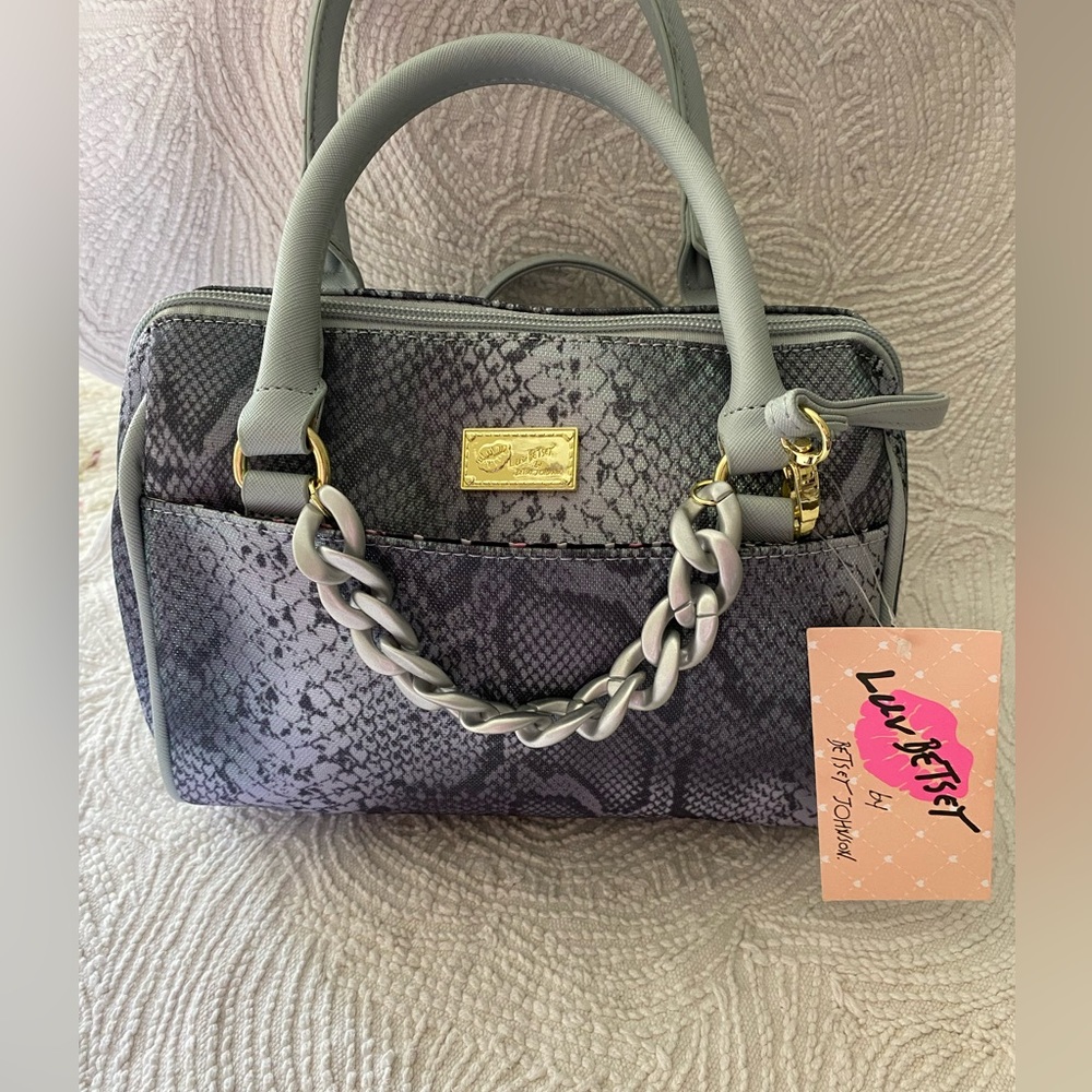 NWT Luv Betsey by Betsey Johnson Barrel Crossbody Bag with Chain Detail